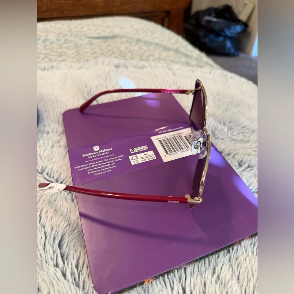 🕶️ EMILIO PUCCI WOMEN RED SUNGLASSES METAL SQUARE GRADIENT EYEGLASSES🕶️ - Picture 6 of 11